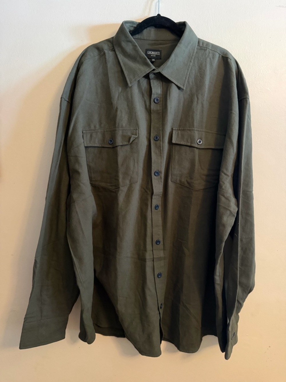 Giorgetti Olive Green Men's Casual Button-Down Shirt